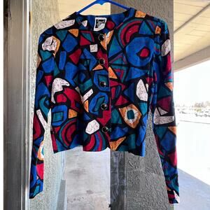 Vintage 1980's Special Effects colorful cropped top size 8